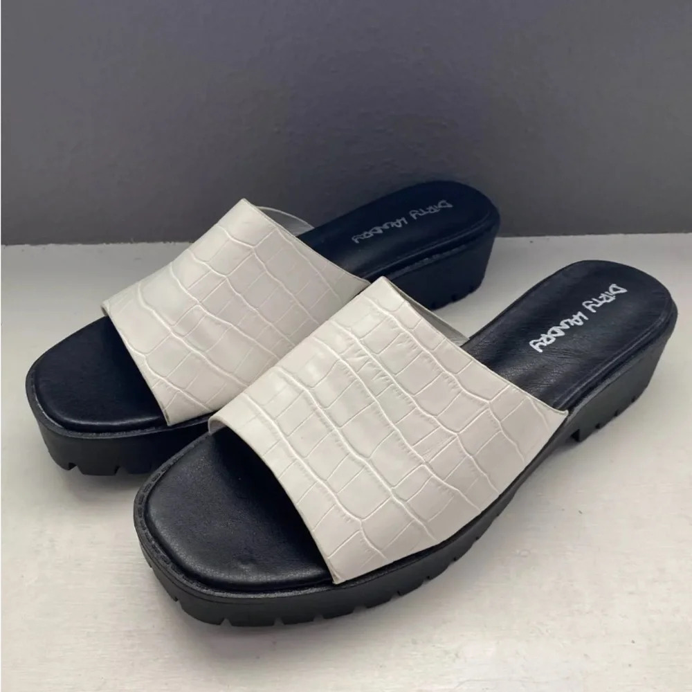 Dirty Laundry Womens Respect Croc Platform Sandals Casual Low Heel 1-2" Sz 7.5